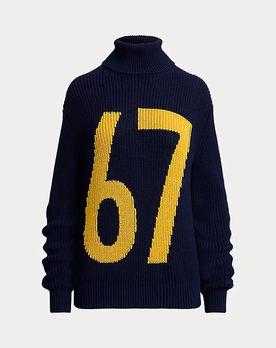 Intarsia-Knit Cotton-Silk Turtleneck