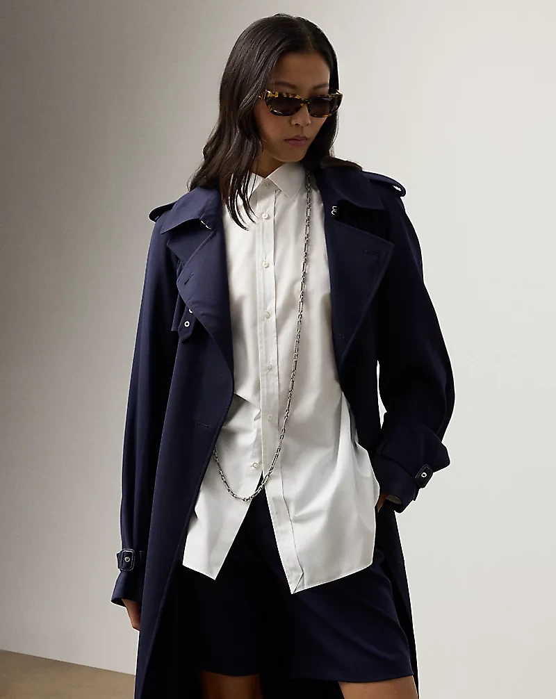 Alecia Wool-Blend Gabardine Trench Coat
