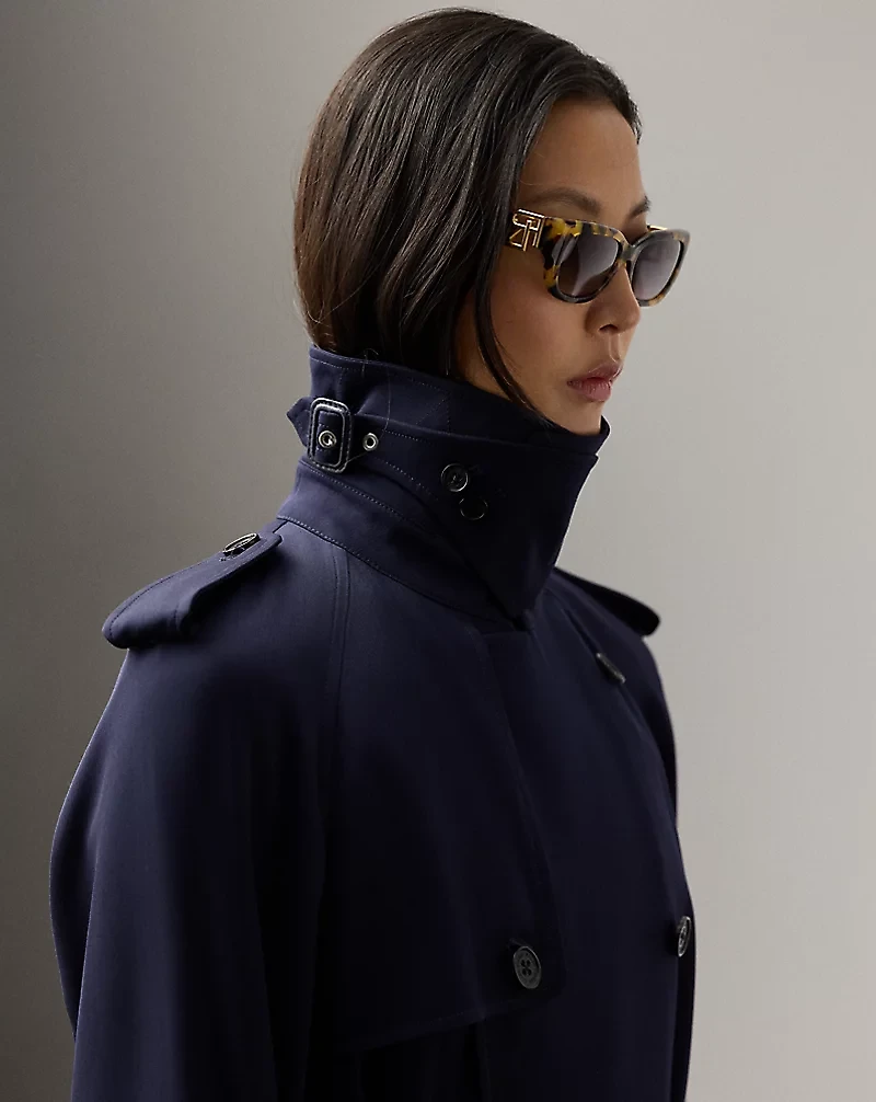 Alecia Wool-Blend Gabardine Trench Coat
