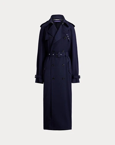 Alecia Wool-Blend Gabardine Trench Coat