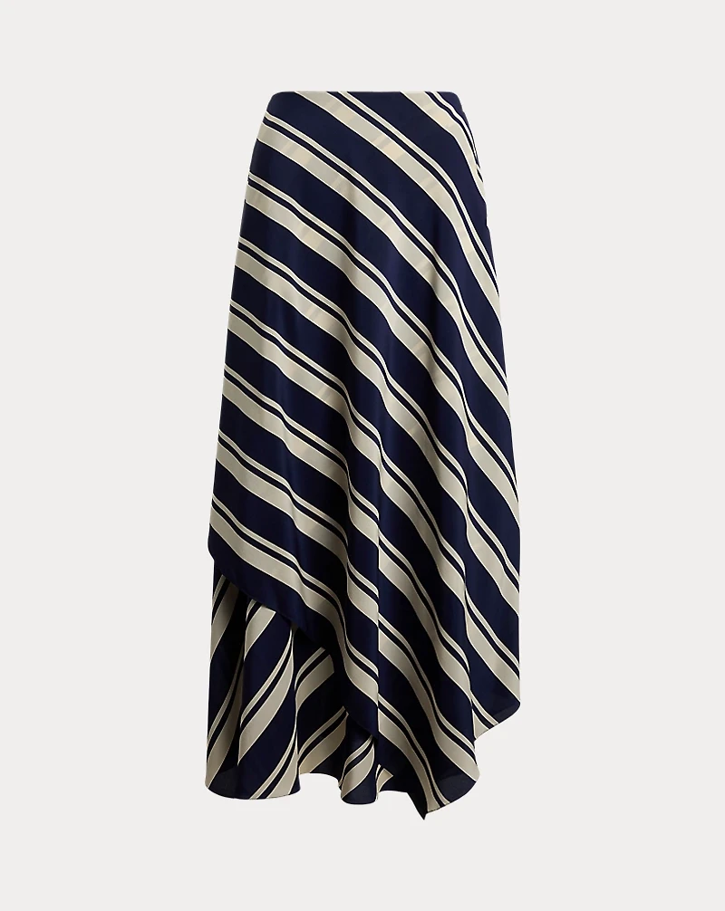 Tilda Striped Crepe De Chine Skirt