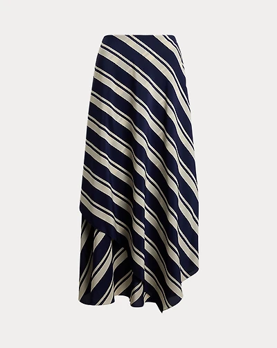Tilda Striped Crepe De Chine Skirt
