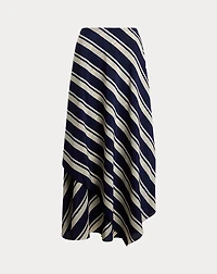 Tilda Striped Crepe De Chine Skirt