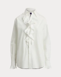 Addison Ruffle-Trim Broadcloth Shirt