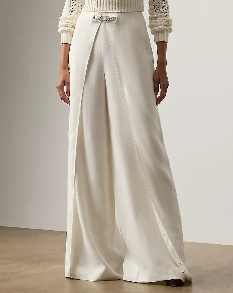 Imann Linen Wide-Leg Pant