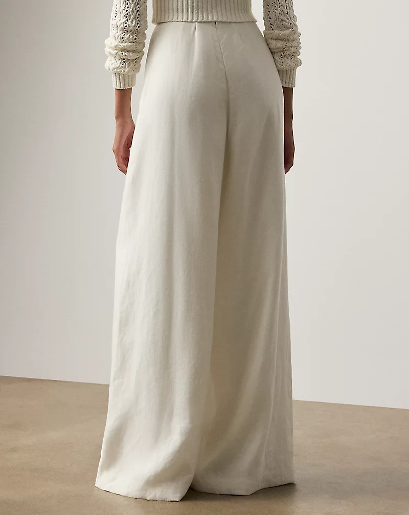 Imann Linen Wide-Leg Pant