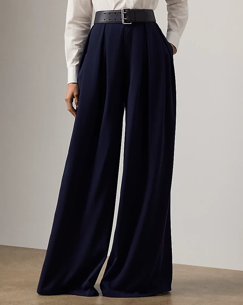 Greer Wool Gabardine Pleated Pant