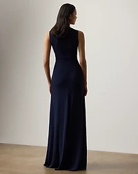 Zach Two-Tone Pleated Evening Dress