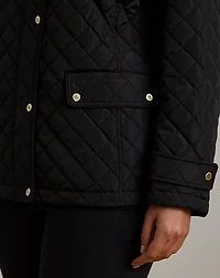 Diamond-Quilted Mockneck Jacket