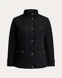 Diamond-Quilted Mockneck Jacket