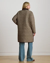Glen Plaid Corduroy-Trim Quilted Jacket