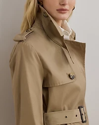 Double-Breasted Cotton-Blend Trench Coat