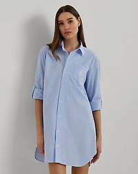 Striped Cotton Poplin Sleep Shirt