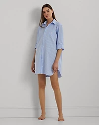 Striped Cotton Poplin Sleep Shirt