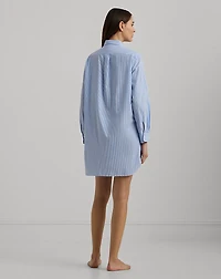 Striped Cotton Poplin Sleep Shirt
