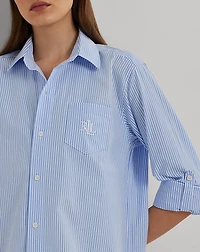 Striped Cotton Poplin Sleep Shirt
