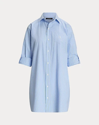 Striped Cotton Poplin Sleep Shirt