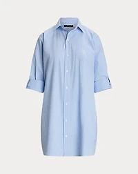 Striped Cotton Poplin Sleep Shirt