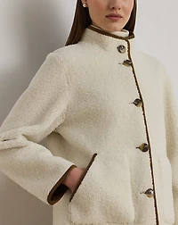 Faux-Shearling Funnelneck Coat