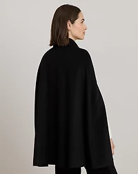 Buckle-Trim Wool-Blend Cape