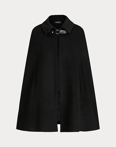 Buckle-Trim Wool-Blend Cape