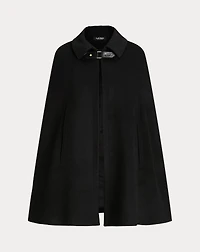 Buckle-Trim Wool-Blend Cape