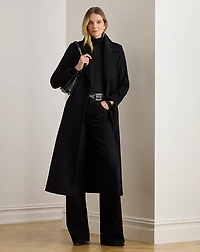 Wool-Blend Wrap Coat
