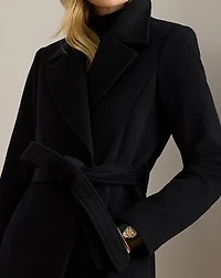 Wool-Blend Wrap Coat