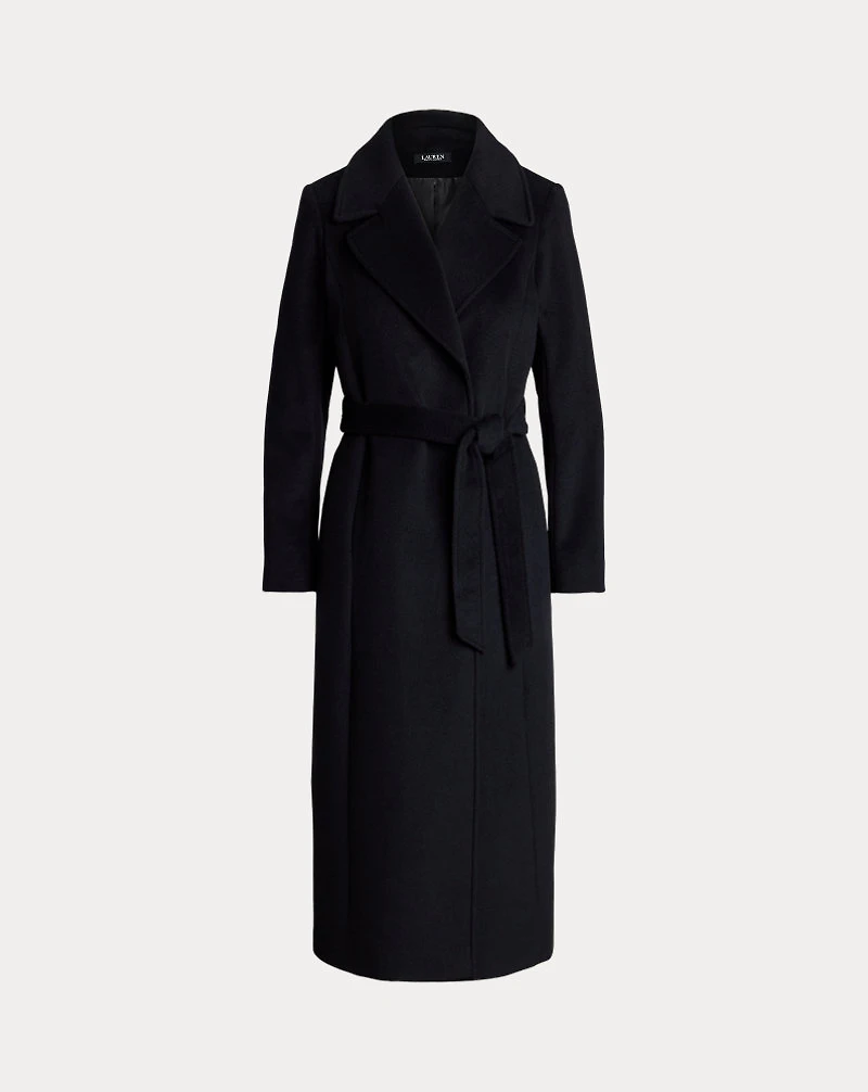Wool-Blend Wrap Coat
