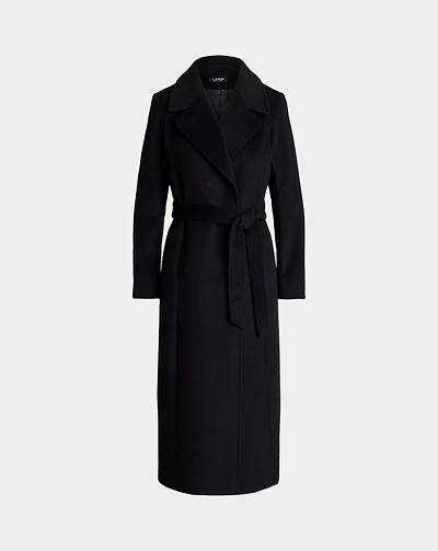 Wool-Blend Wrap Coat