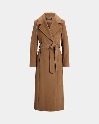 Wool-Blend Wrap Coat