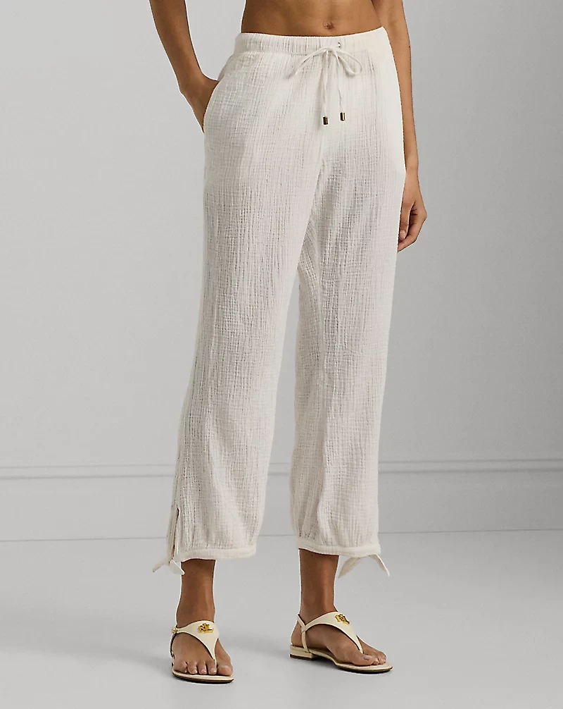Cotton Gauze Drawcord Pant Cover-Up