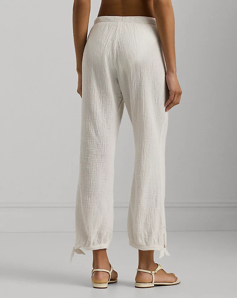 Cotton Gauze Drawcord Pant Cover-Up