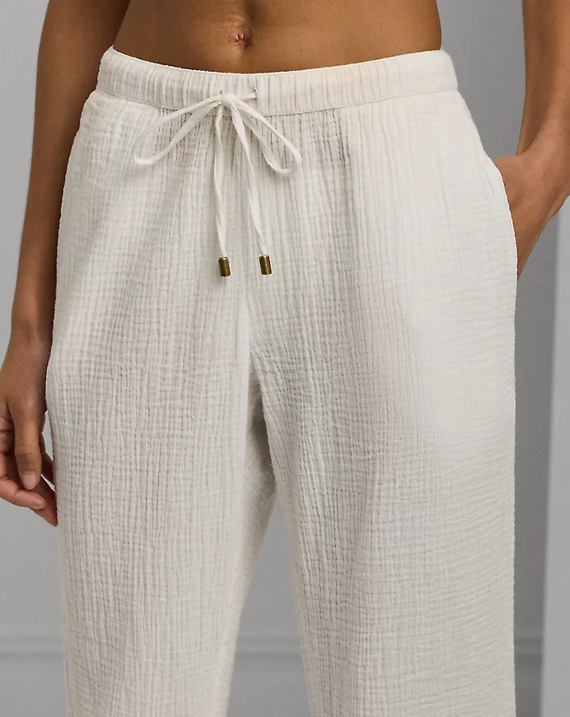 Cotton Gauze Drawcord Pant Cover-Up