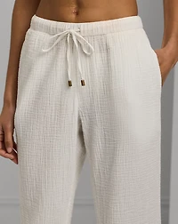Cotton Gauze Drawcord Pant Cover-Up