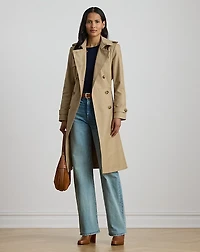 Double-Breasted Cotton-Blend Trench Coat