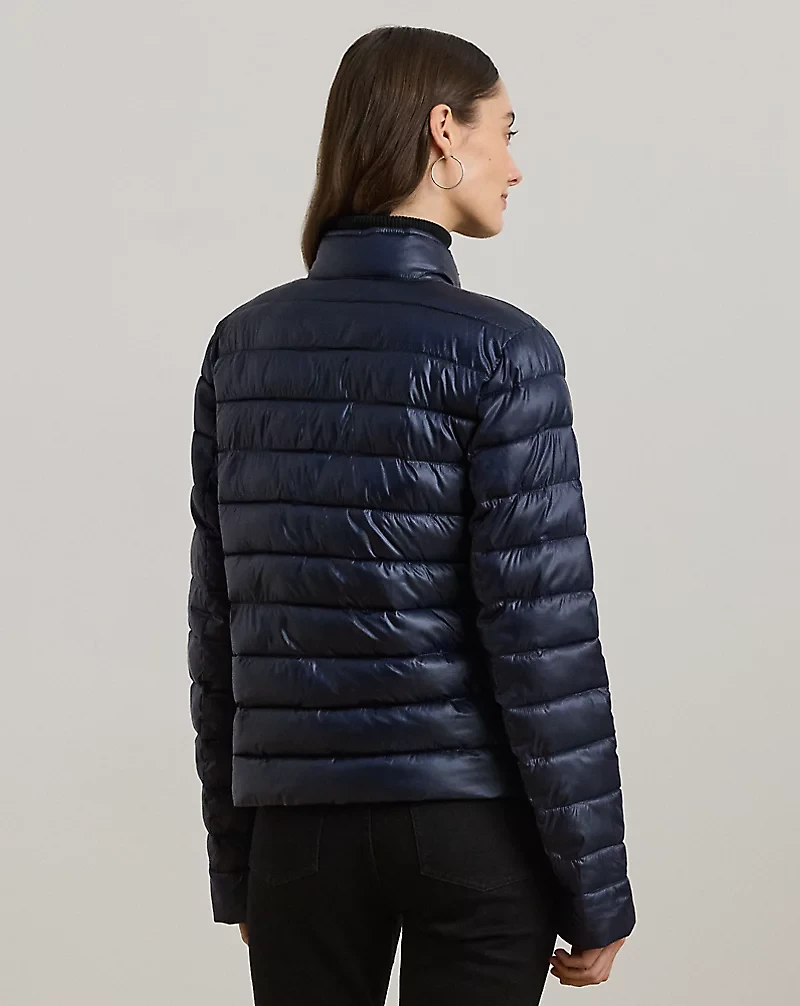 Metallic Quilted Puffer Coat