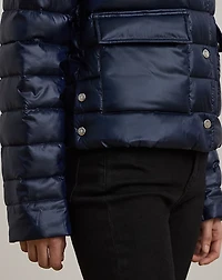 Metallic Quilted Puffer Coat