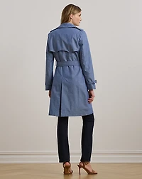 Double-Breasted Chambray Trench Coat