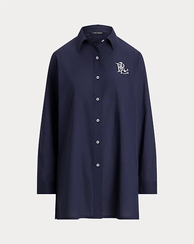 Cotton Voile Camp Shirt Cover-Up