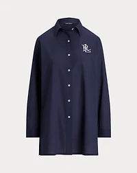 Cotton Voile Camp Shirt Cover-Up