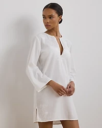 Embroidered Cotton Tunic Cover-Up