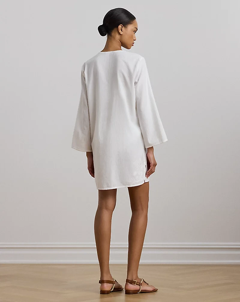 Embroidered Cotton Tunic Cover-Up