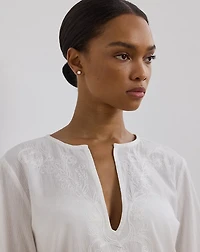 Embroidered Cotton Tunic Cover-Up