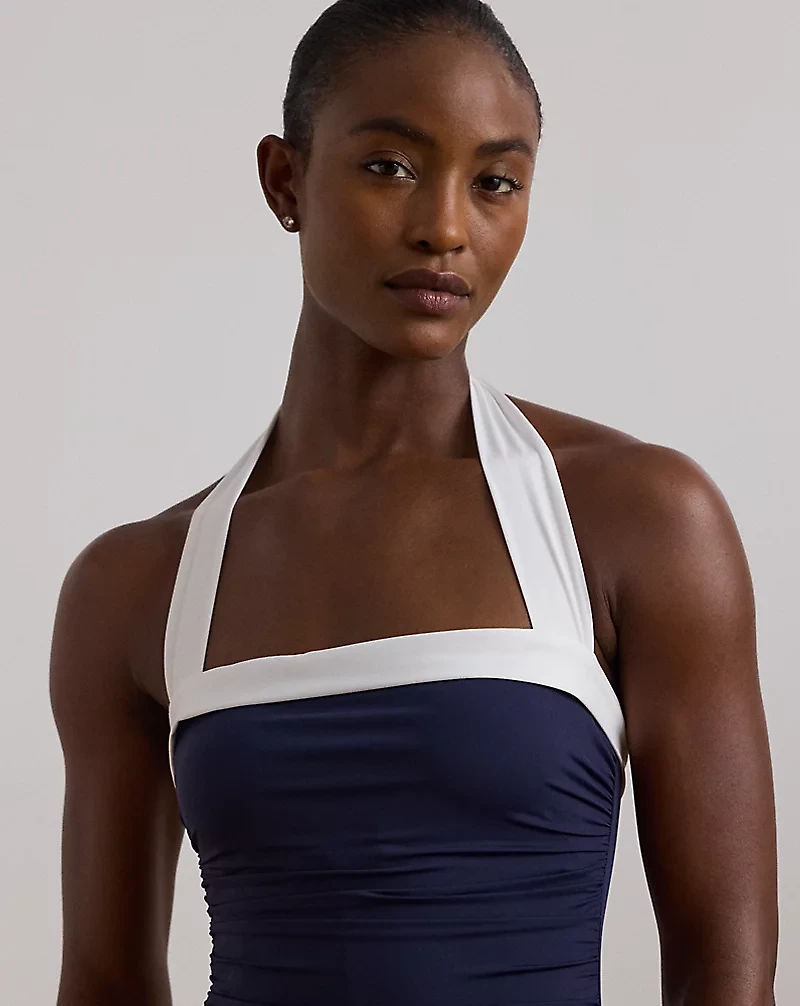 Shirred Halter One-Piece