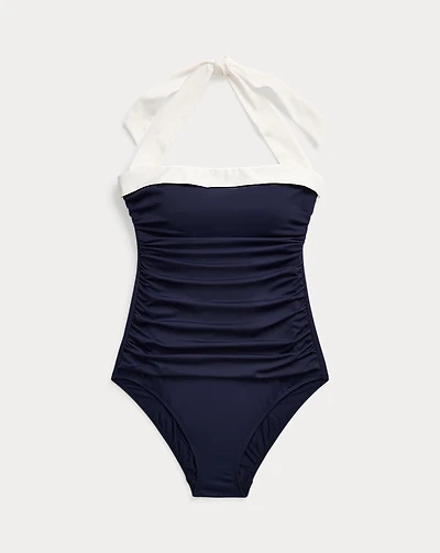 Shirred Halter One-Piece