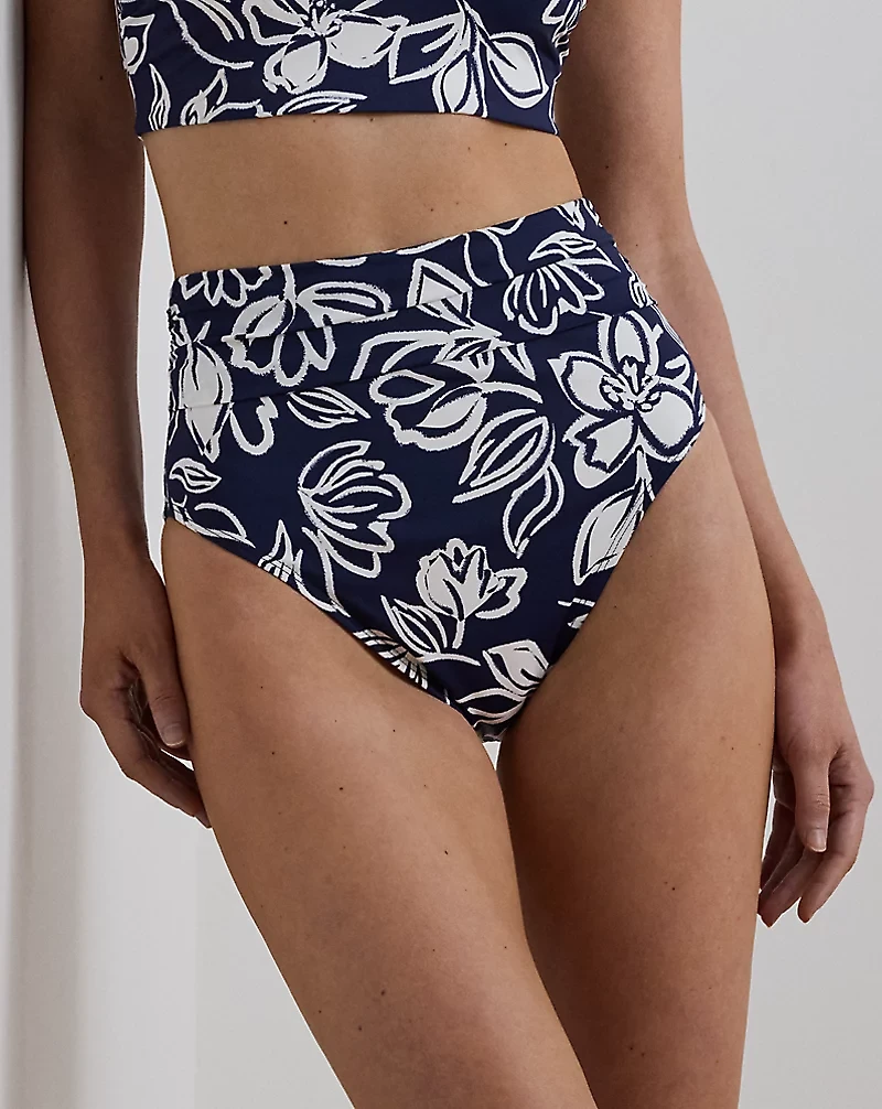 Floral High-Waisted Bikini Bottom