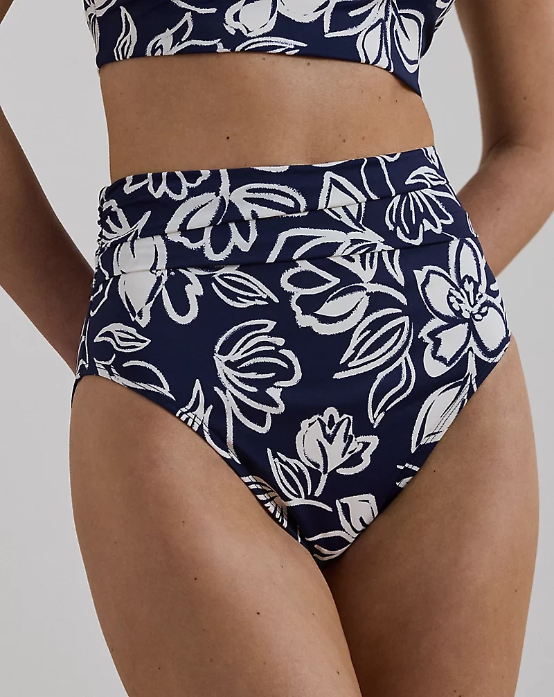 Floral High-Waisted Bikini Bottom