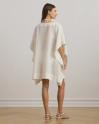 Linen-Cotton Poncho Cover-Up