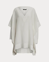Linen-Cotton Poncho Cover-Up